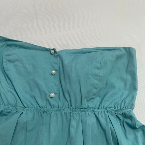Judith March Aqua Blue Strapless Mini Dress Bird Embroidered Tunic Top Womens OS - Picture 5 of 9